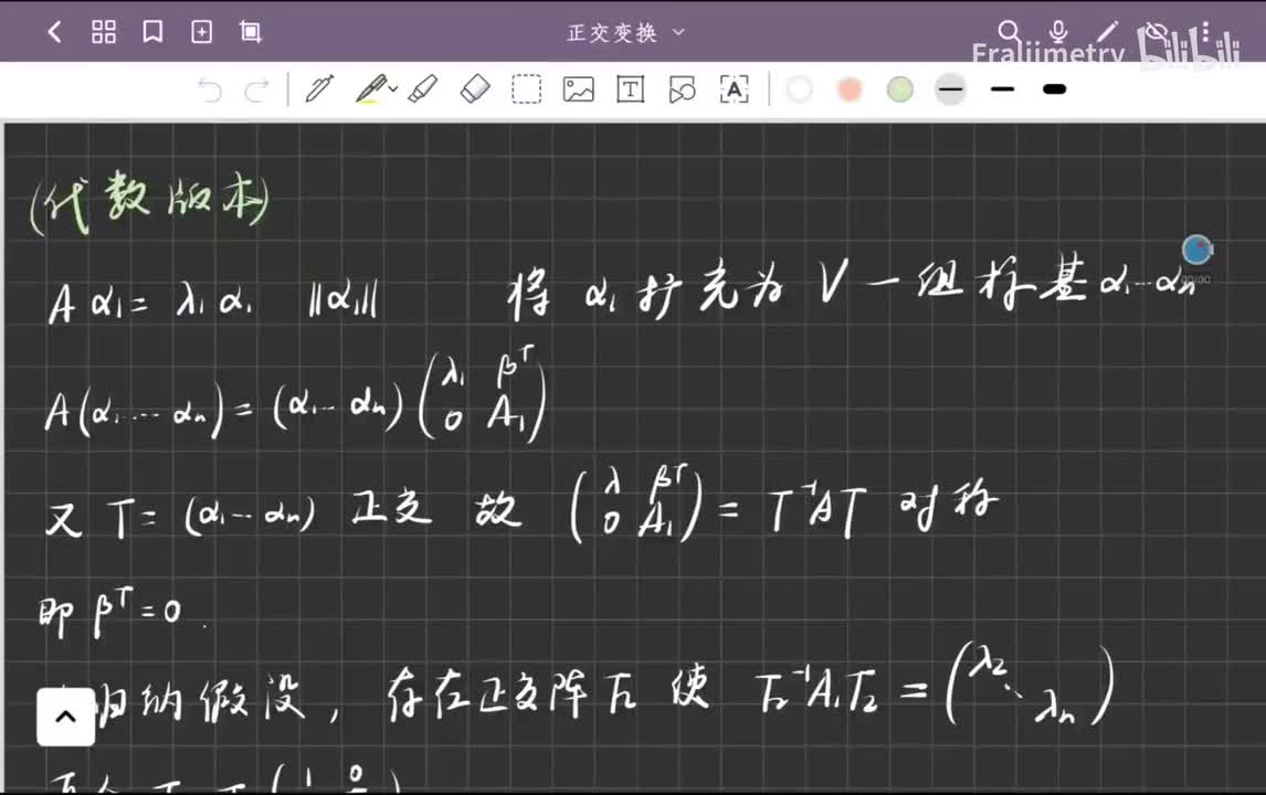 对称变换的正交对角化定理【代数证明】