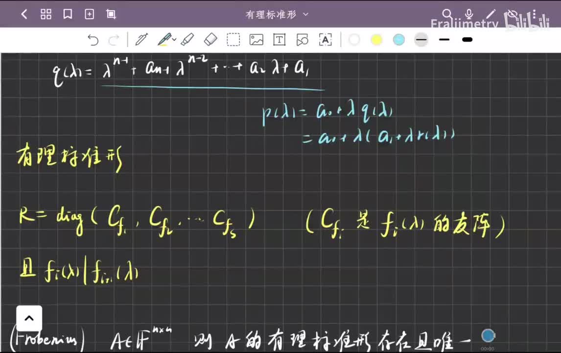 有理标准形 Frobenius块的不变因子