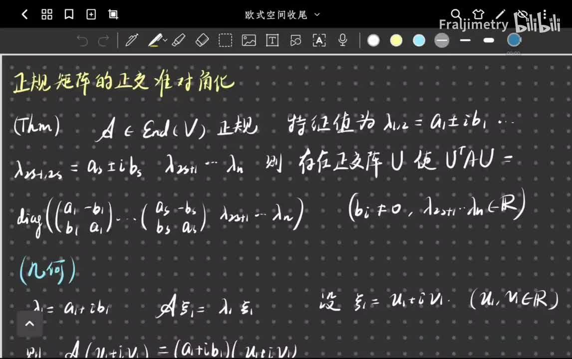 正规矩阵的正交准对角化【几何】