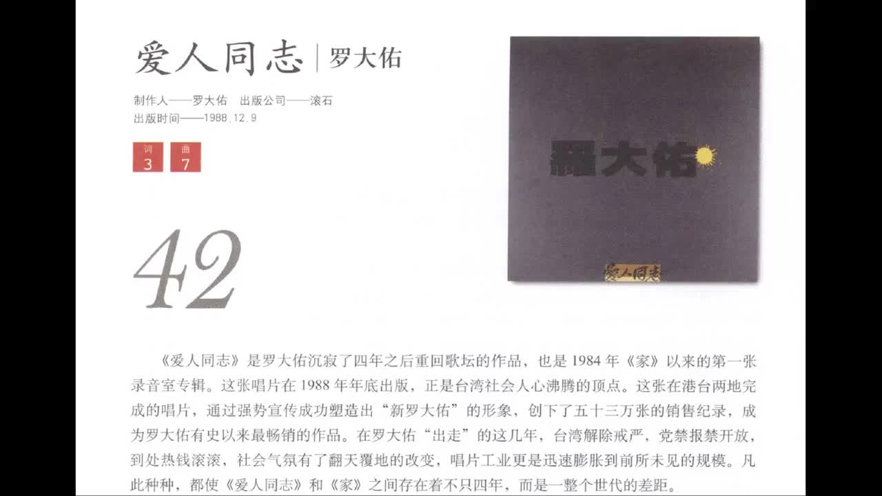42.《爱人同志》/ 罗大佑 (1988)