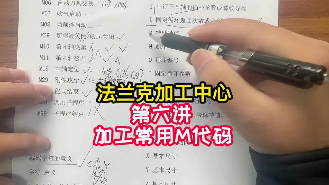操机-加工常用M代码讲解《法兰克加工中心 》（6）