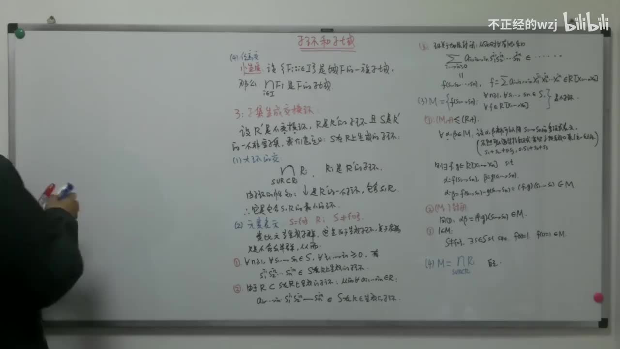 123子环和子域：子集生成交换环-定义、示例