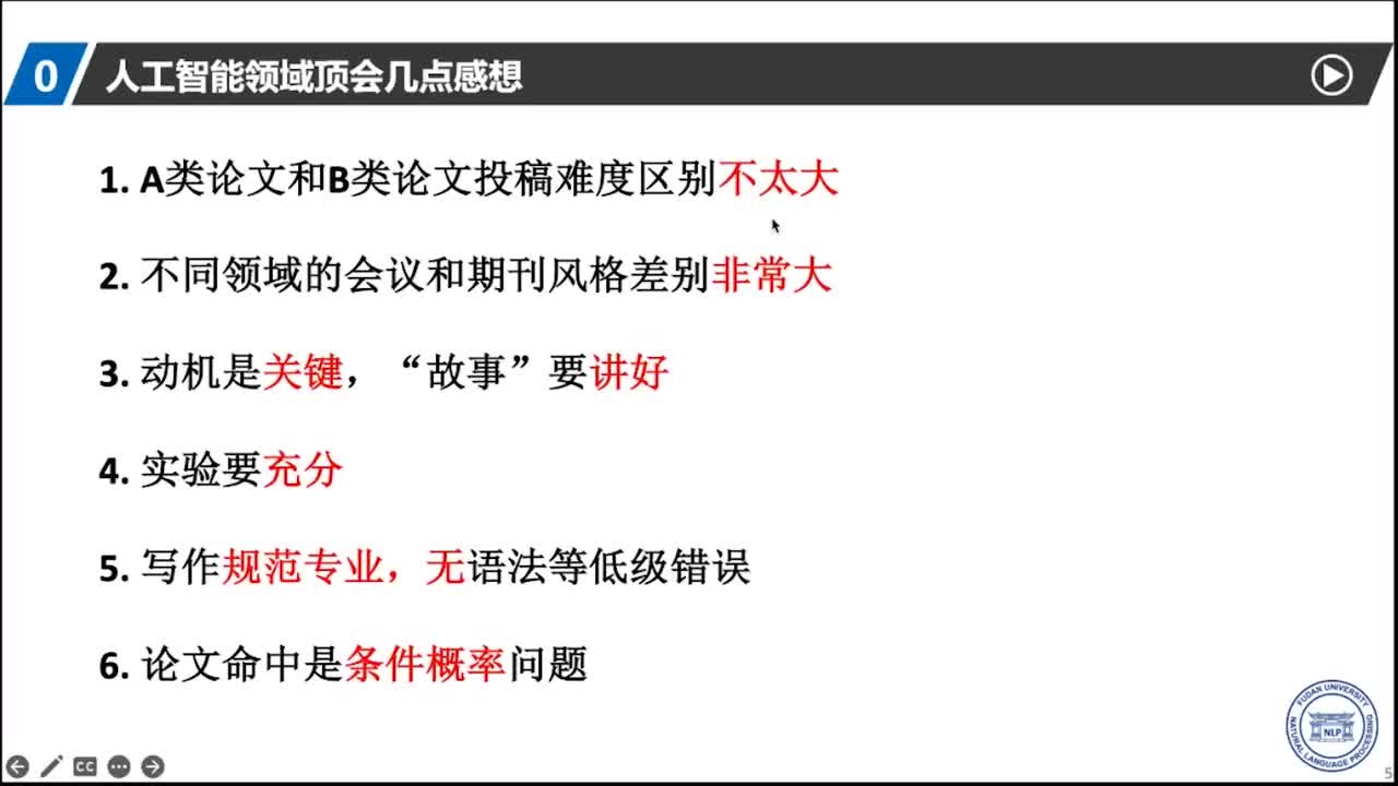 人工智能领域顶会几点感想