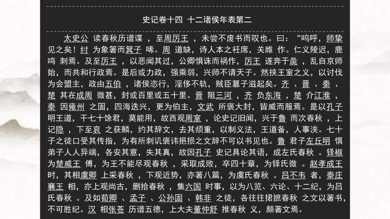 014《史记》卷十四　十二诸侯年表第二
