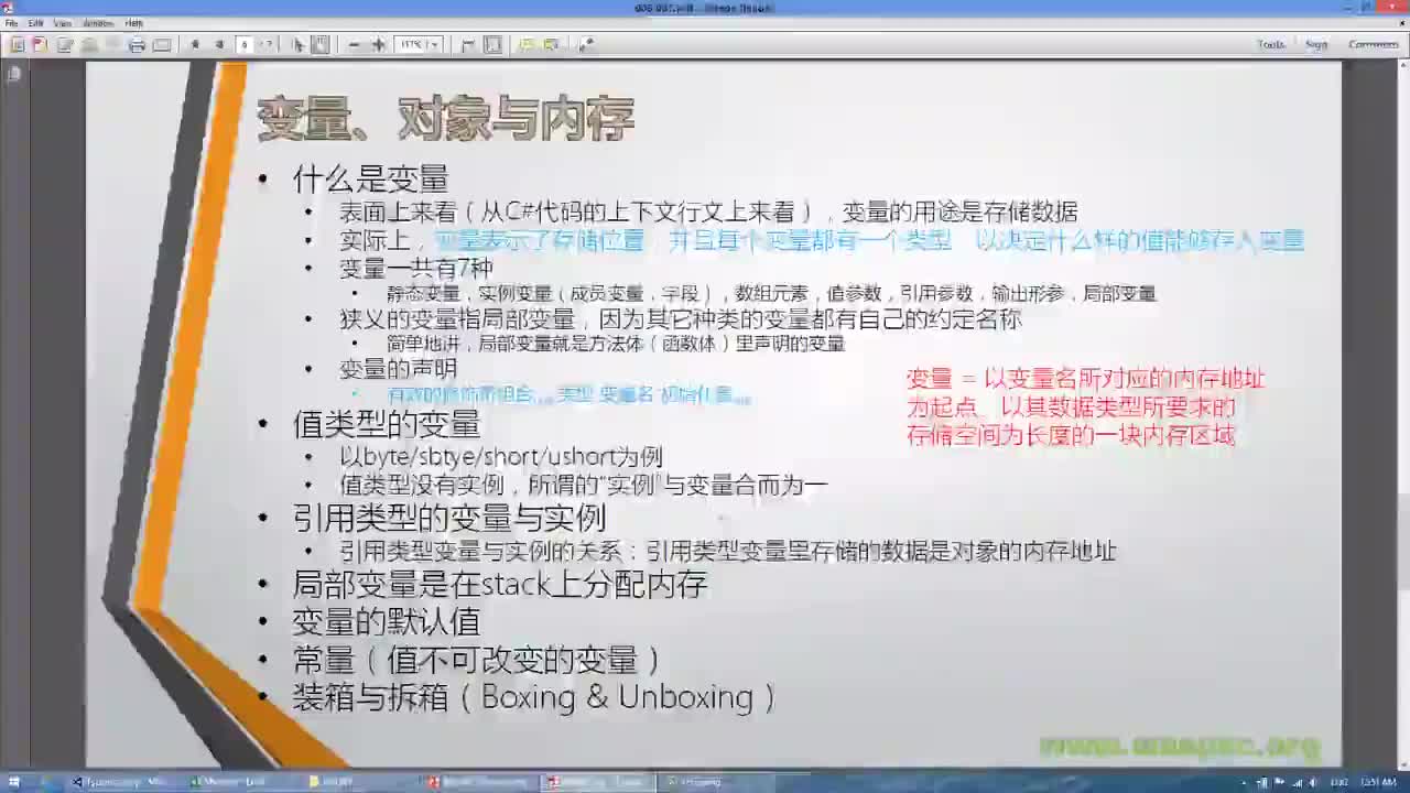 C07S03-变量-P02-值类型变量和引用类型变量-内存分配