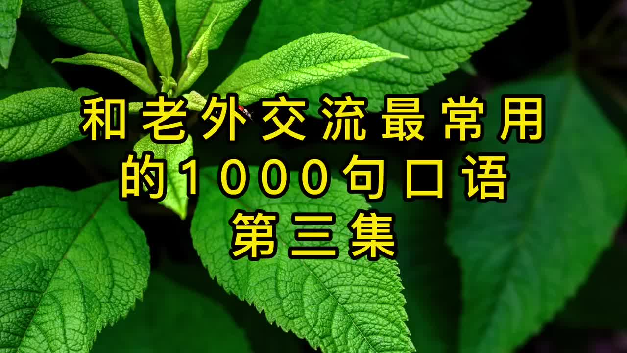 【和老外交流最常用的1000句口语】学完这1000句，口语流利赛老外！【第三集】#英语口语#英语听力#柘利英语#2022