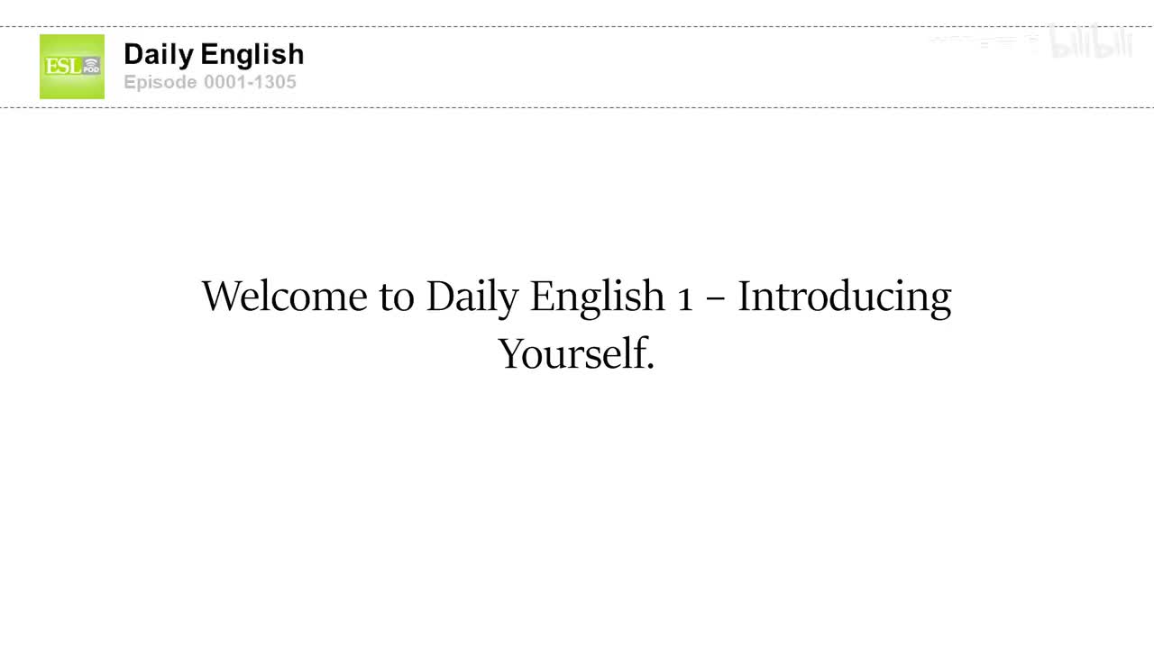 0001 Introducing Yourself