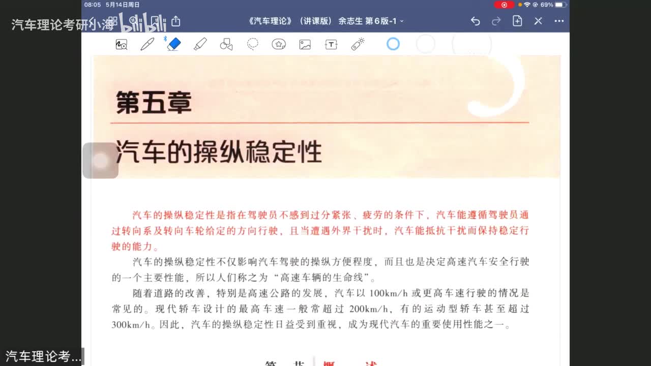 【第十九讲】操纵稳定性1节