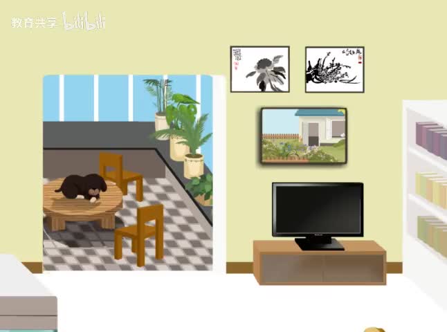 人教PEP（五上）Unit 5 p51 B Let's try & Let's talk 听力动画