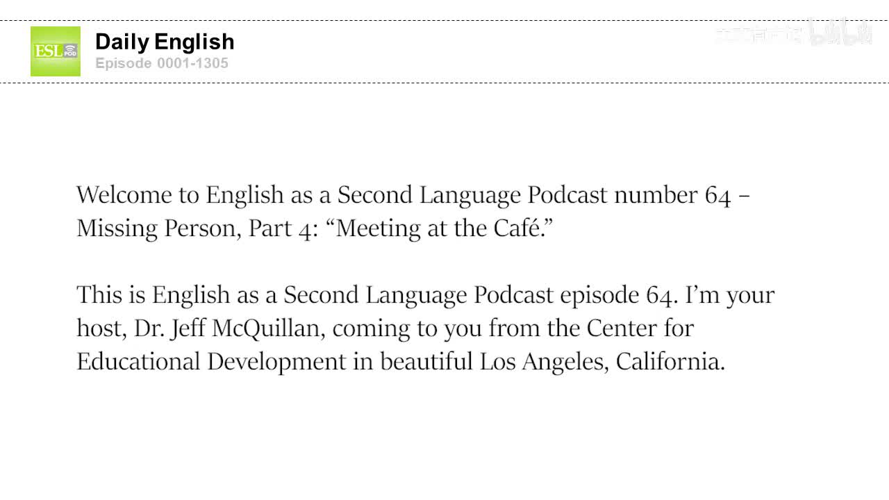 0064 Missing Person, Part 4- “Meeting at the Café.”