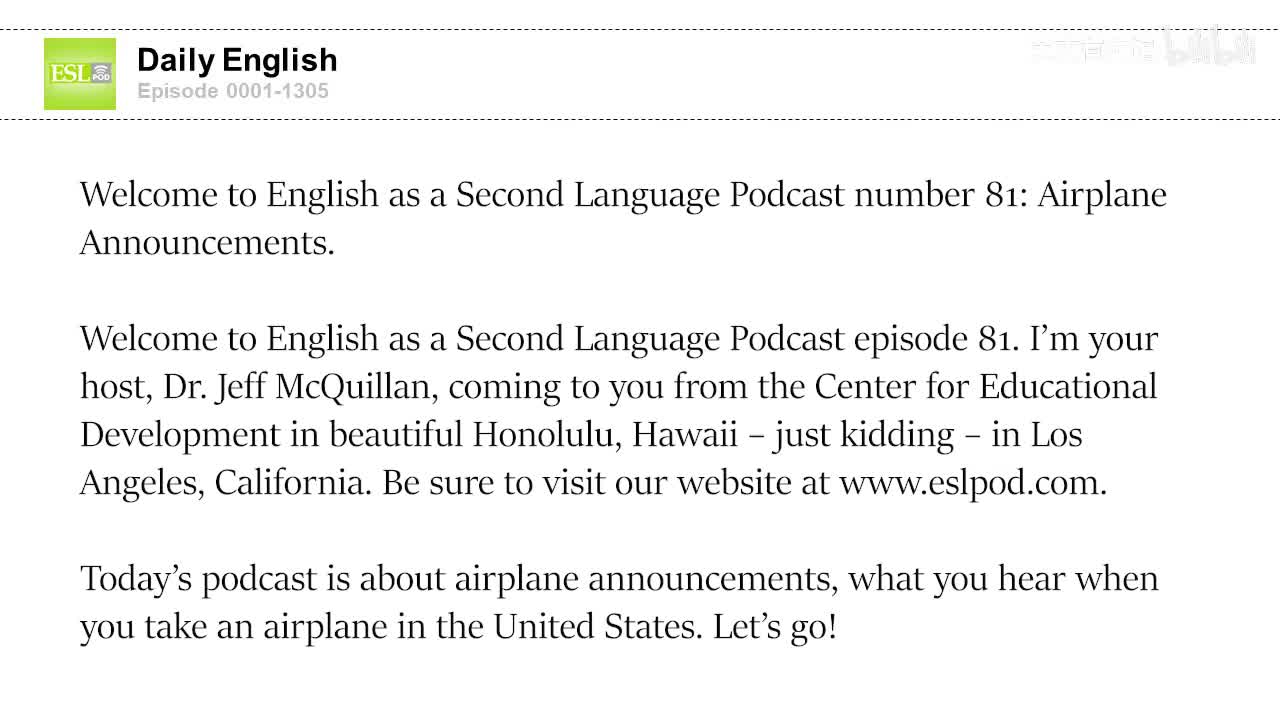 0081 Airplane Announcements