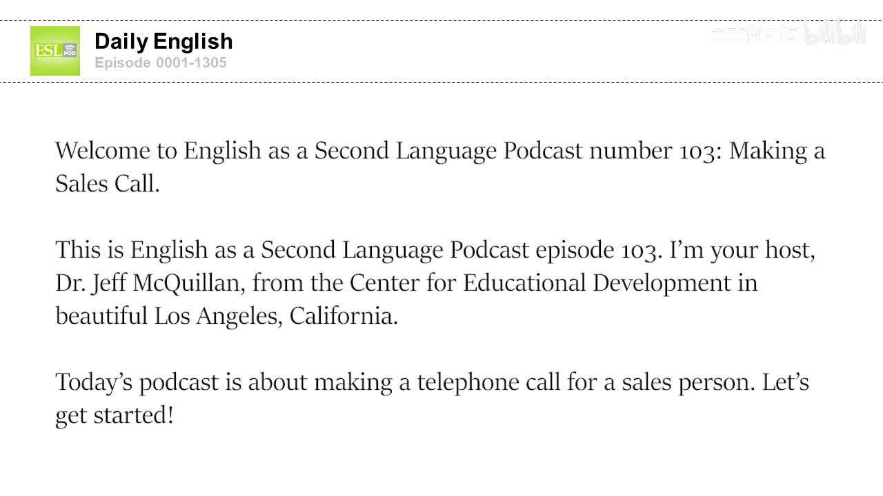 0103 Making a Sales Call