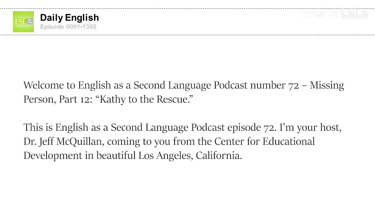 0072 Missing Person, Part 12- “Kathy to the Rescue.”