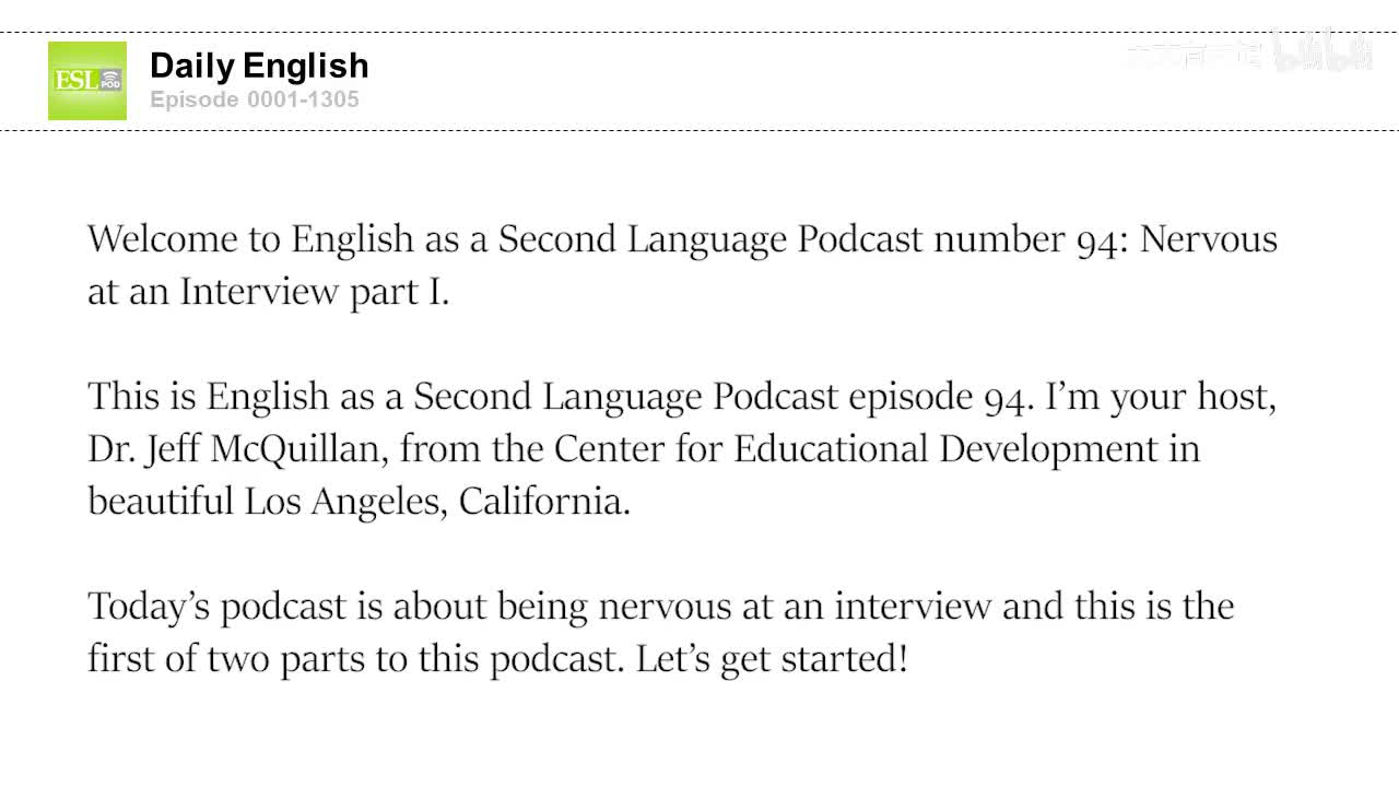 0094 Nervous at an Interview