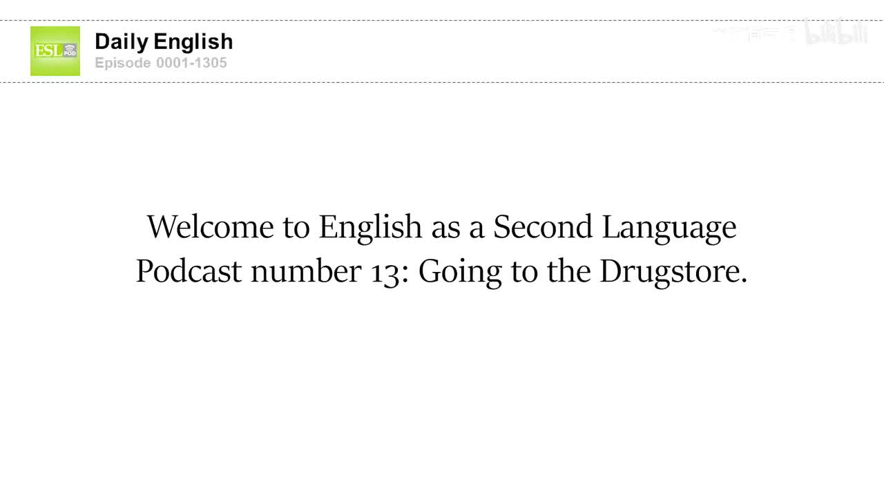 0013 Going to the Drugstore