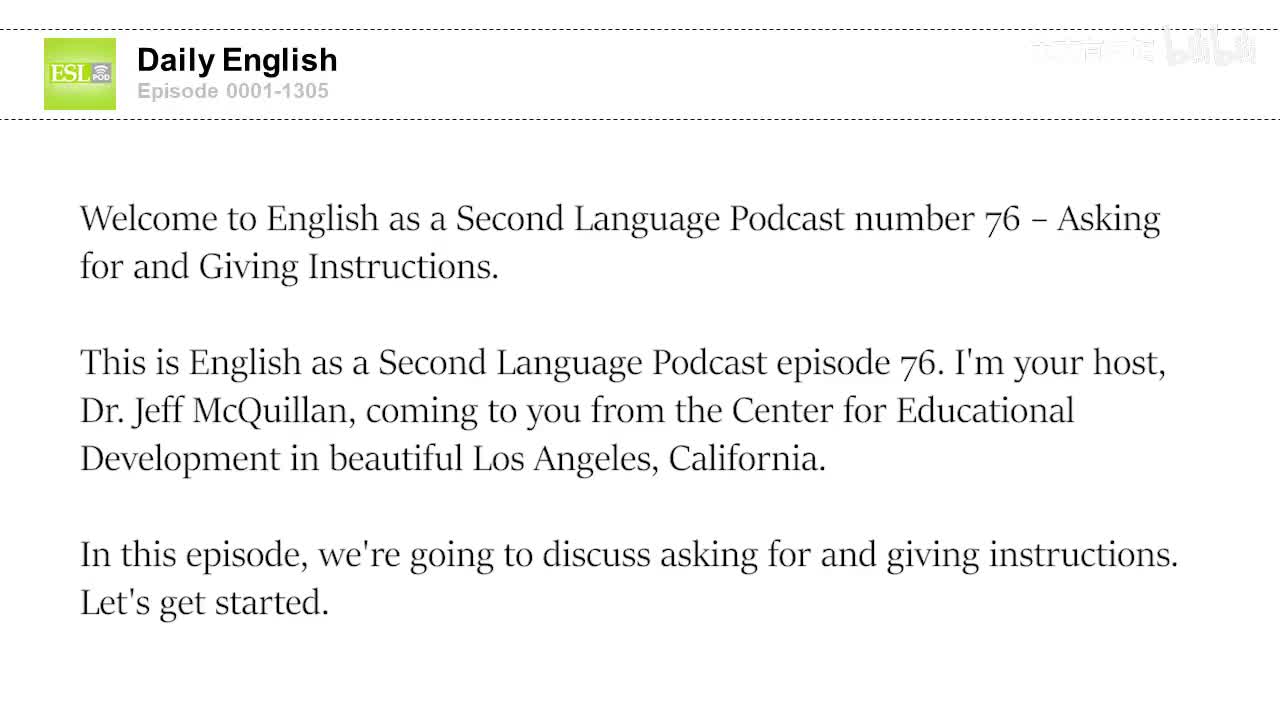 0076 Asking for and Giving Instructions