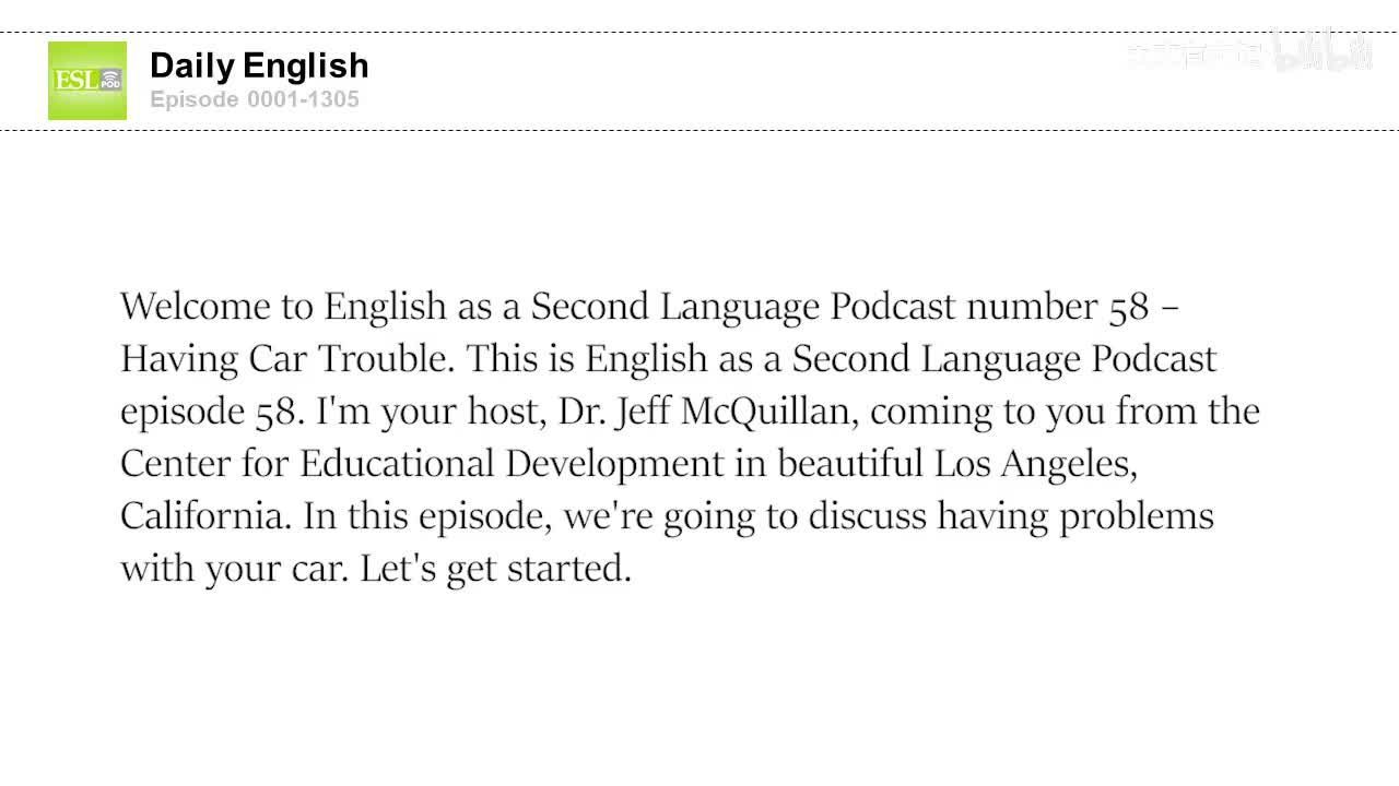 0058 Having Car Trouble