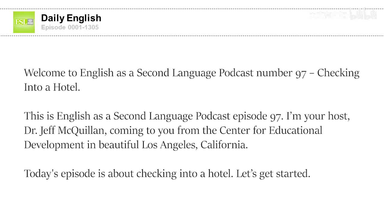 0097 Checking Into a Hotel