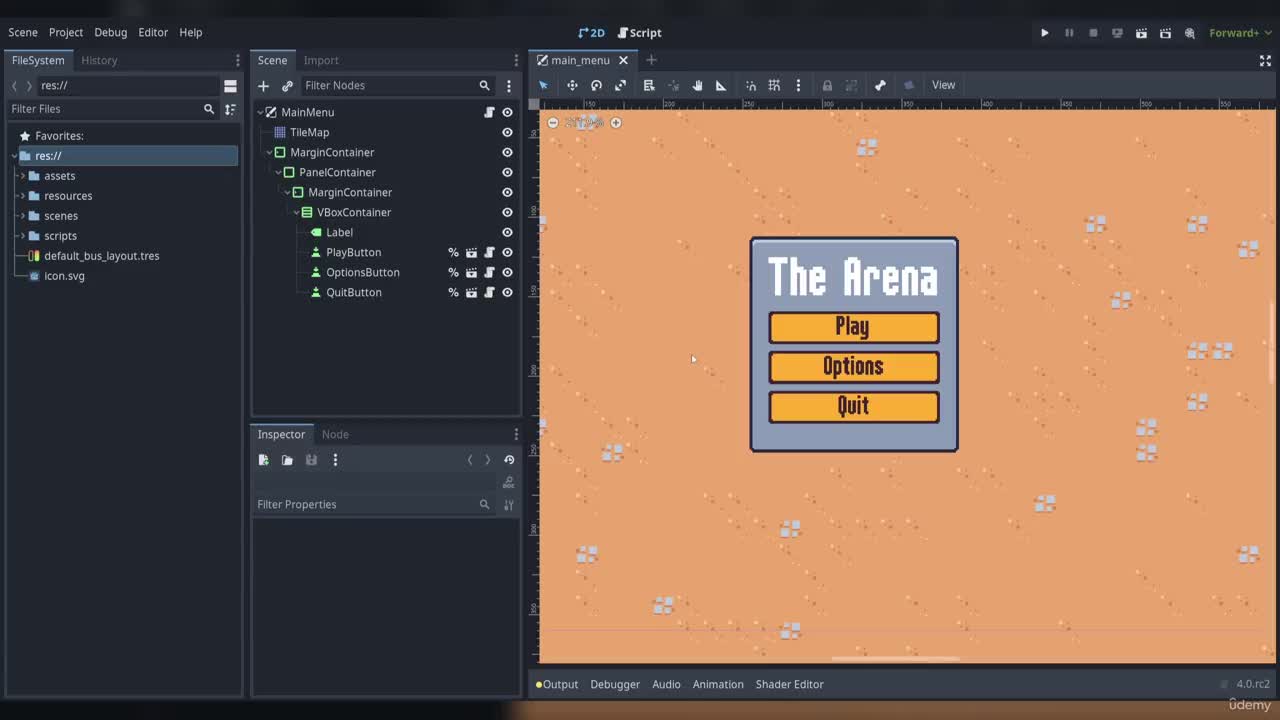 2. Creating an Options Menu