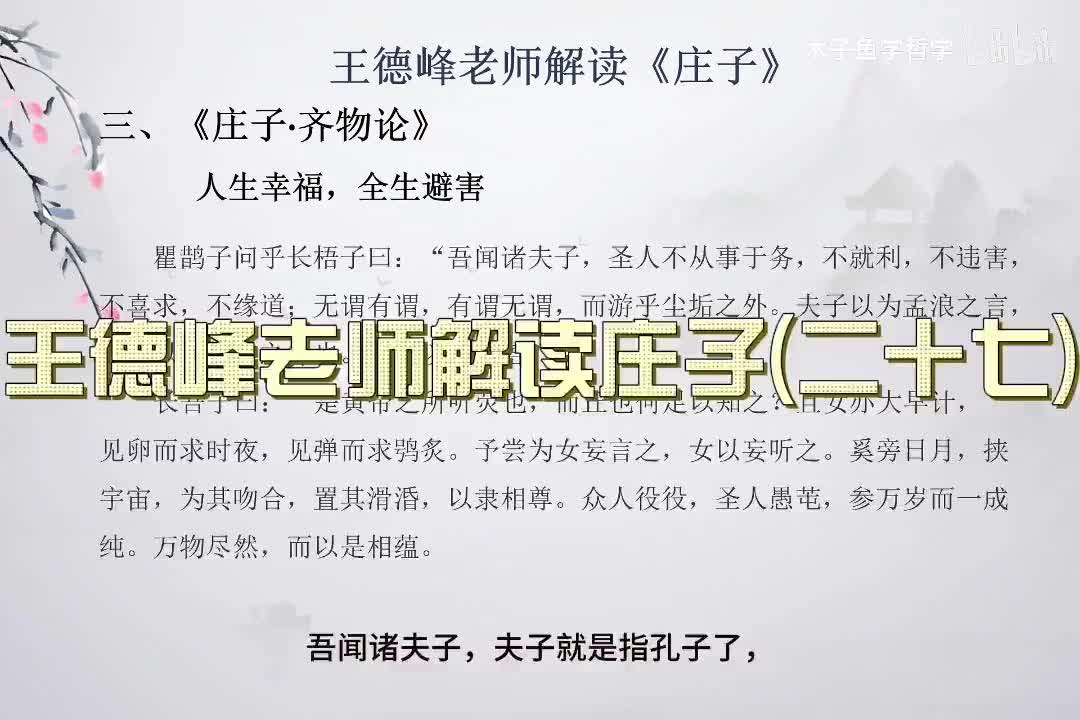 P27王德峰老师解读《庄子》1080P 高清（字幕版）