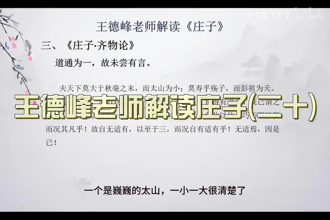 P20王德峰老师解读《庄子》1080P 高清（字幕版）
