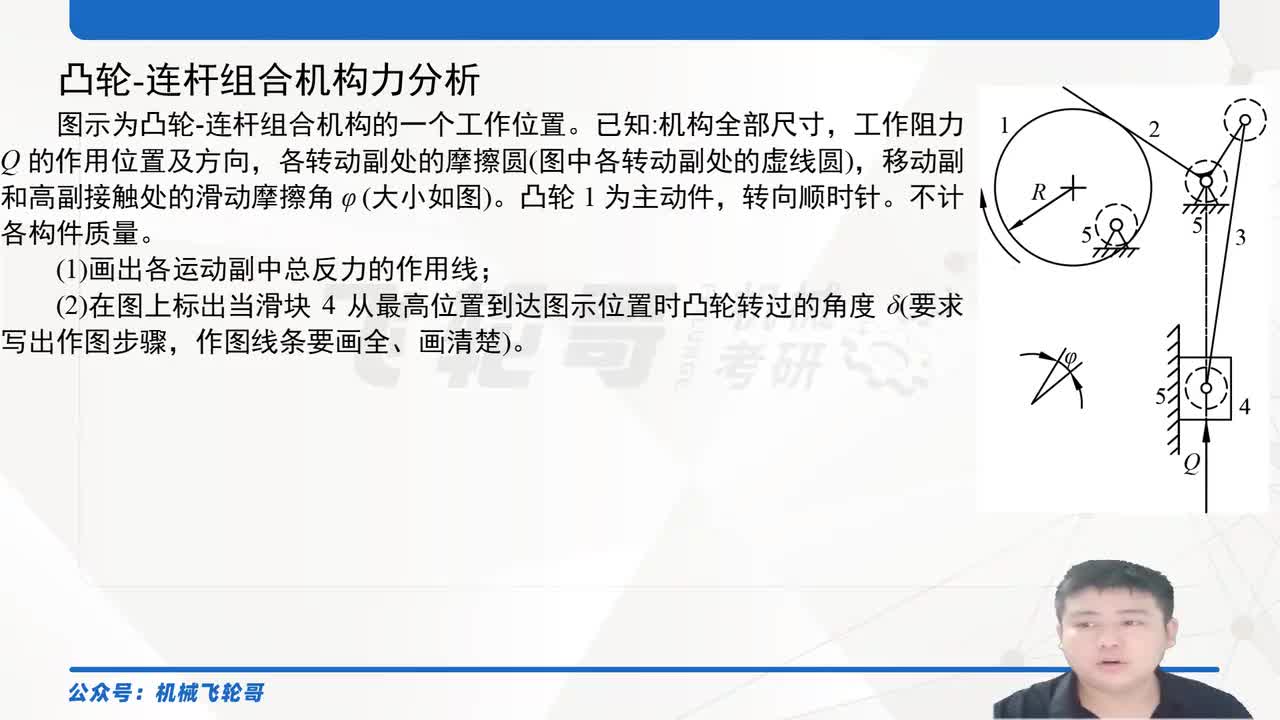 凸轮-连杆组合机构力分析