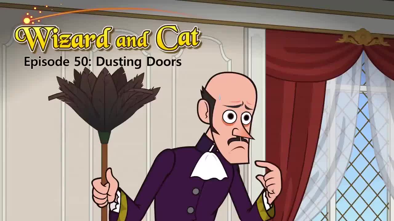 050_Wizard and Cat 50_Dusting Doors