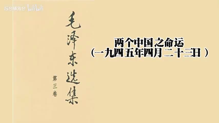 两个中国之命运（一九四五年四月二十三日）