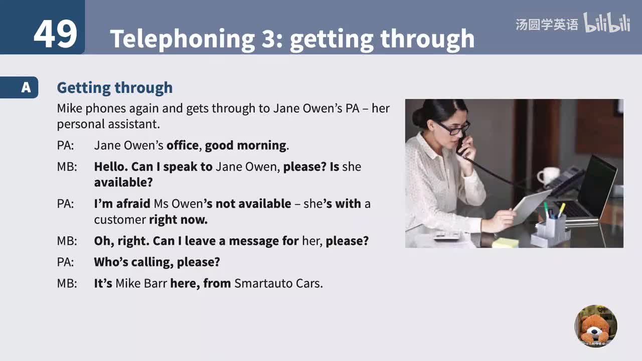 49. Telephoning 3: getting through