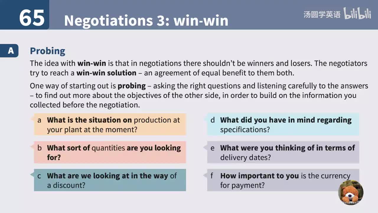 65. Negotiations 3: win-win
