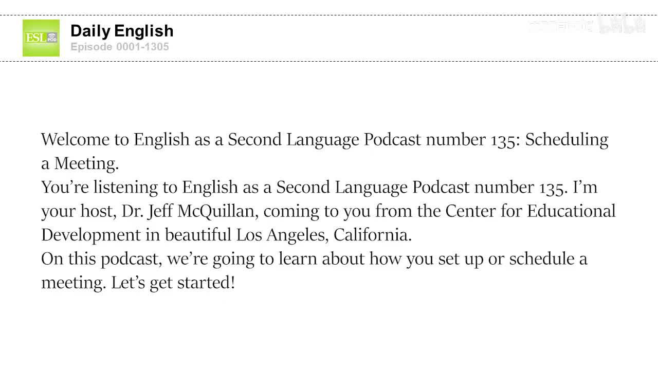 0135 Scheduling a Meeting