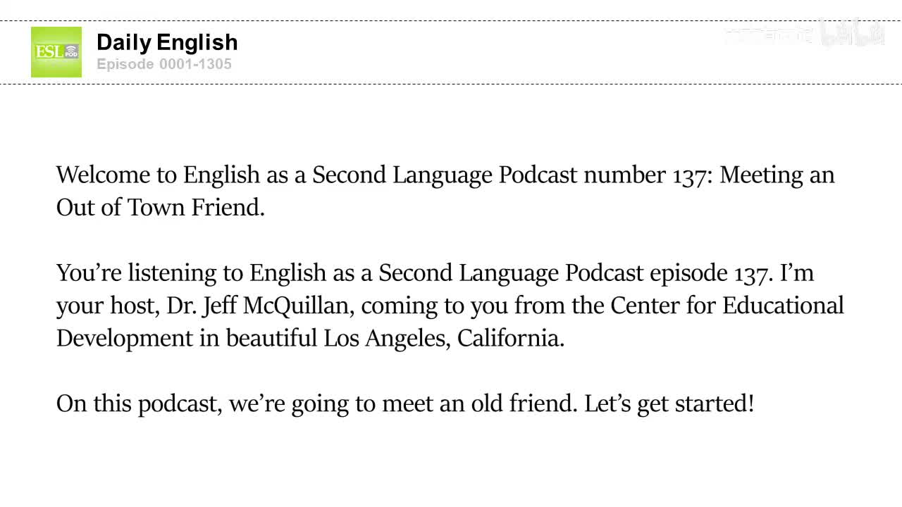 0137 Meeting an Out of Town Friend