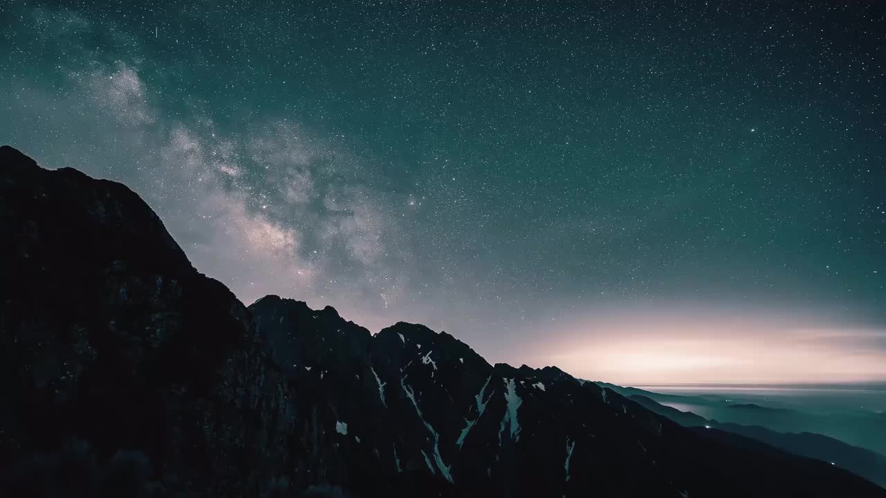 夜晚星空下的山峰 #1188