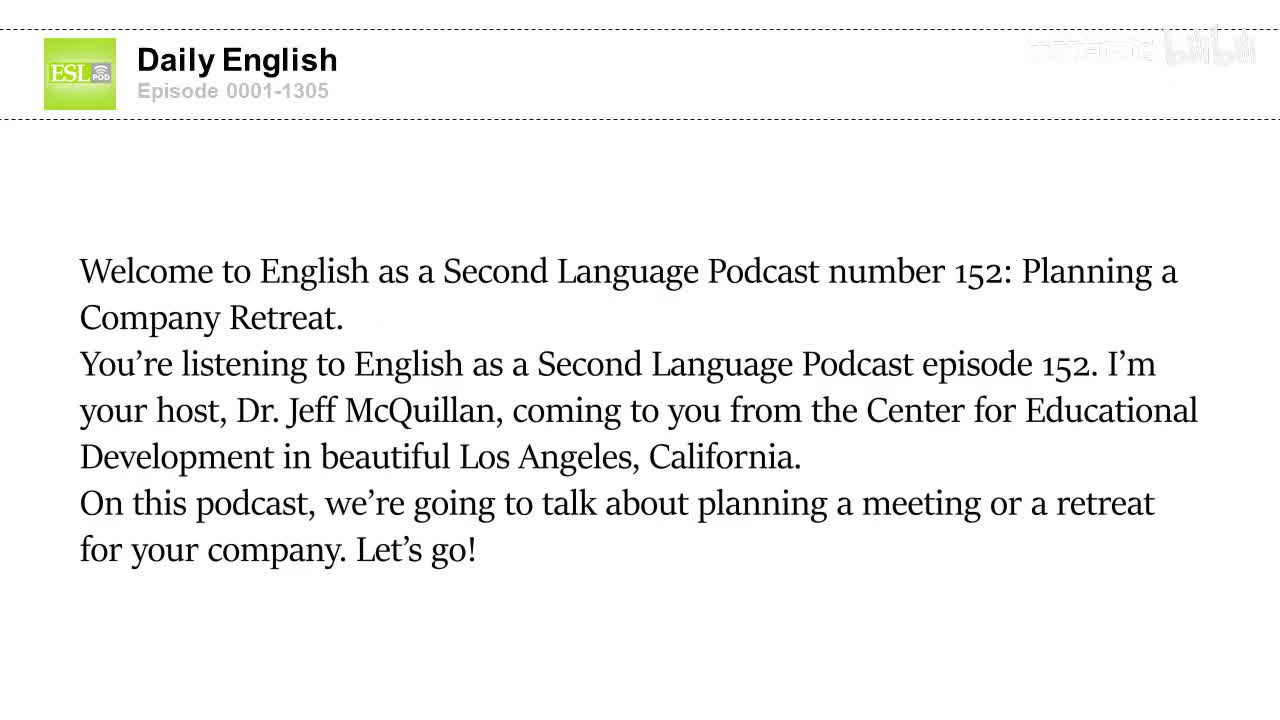 0152 Planning a Company Retreat