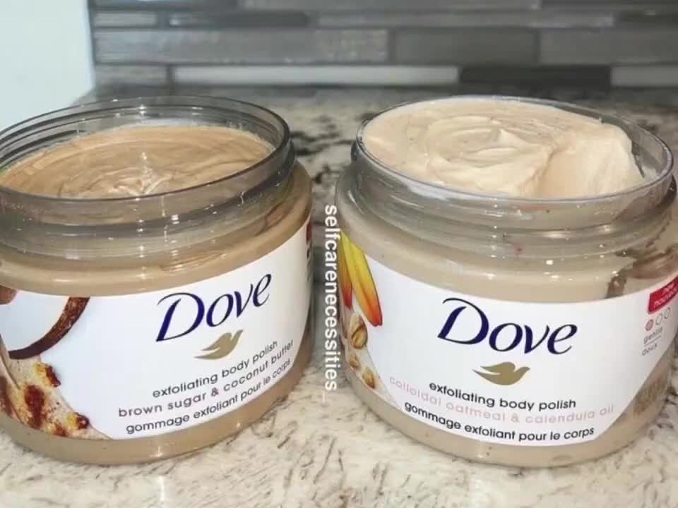 dove body polish container asmr