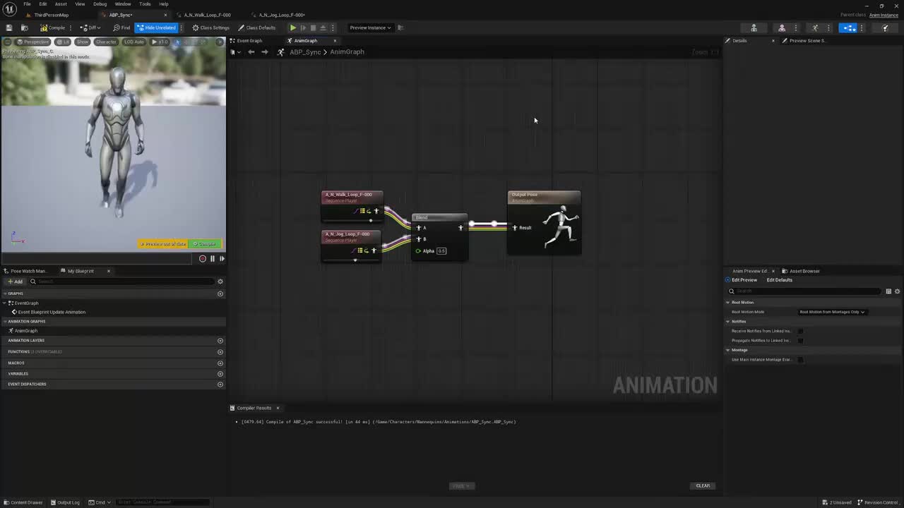 UE5 Character Locomotion Tutorial 16 Animation Syncing & Finalizing State Blen