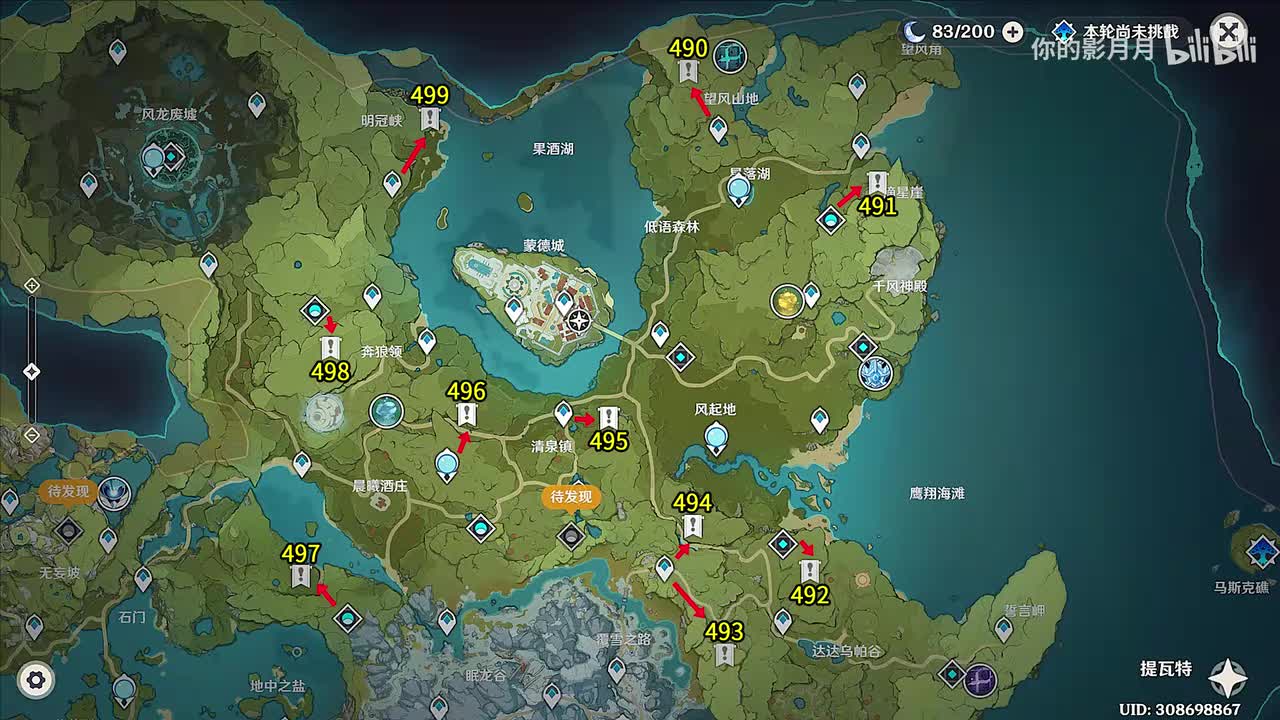 地灵龛 共10个(490-499)成就数496