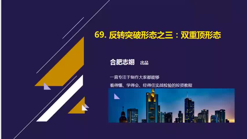 69.反转突破形态之三：双重顶形态