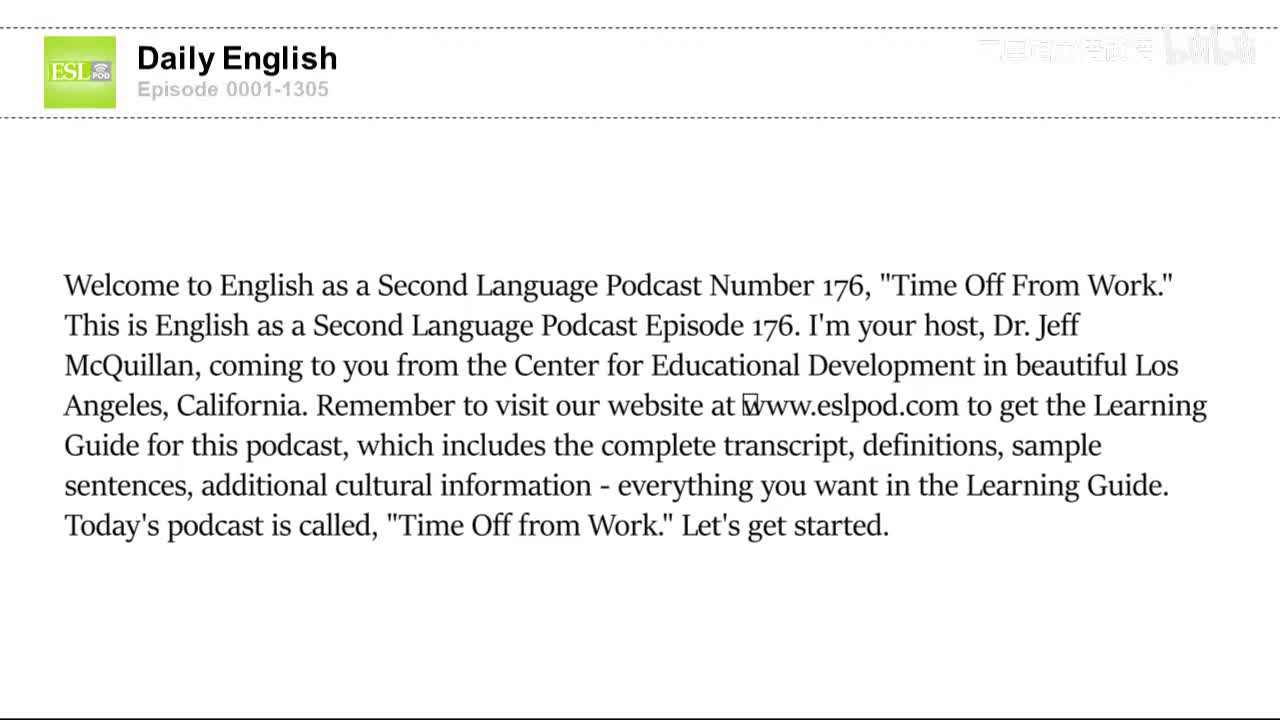 0176 Time Off from Work