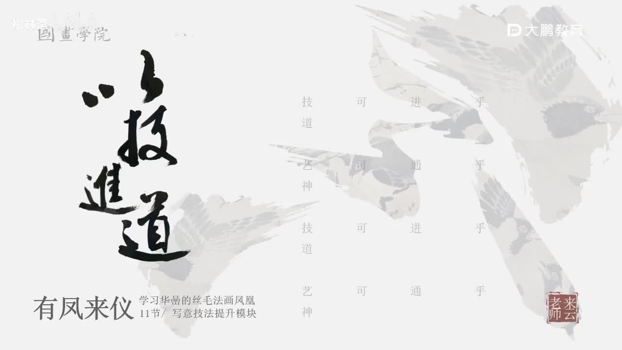 第11节 华嵒凤凰1 花鸟画写意画中国画水墨画 基础专业课 名家临摹 技法提升