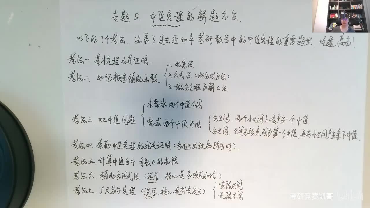 中值定理 解题课（上）