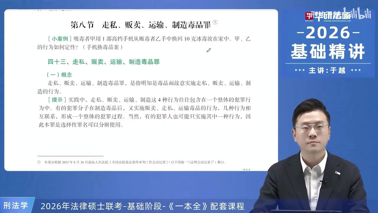 【26法硕刑法】23-8 走私、贩卖、运输、制造毒品罪