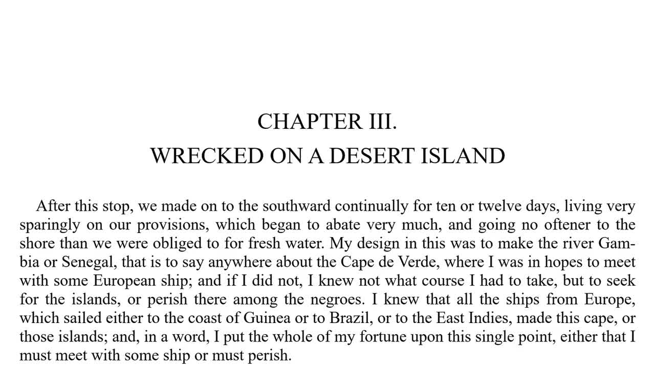 Chapter 3a: Wrecked On a Desert Island, Part 1
