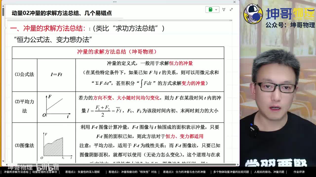 02：冲量的求解方法总结、几个易错点