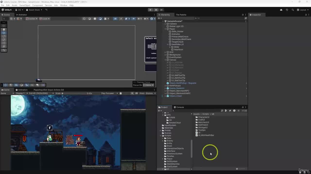 1. Health bar and XP bar