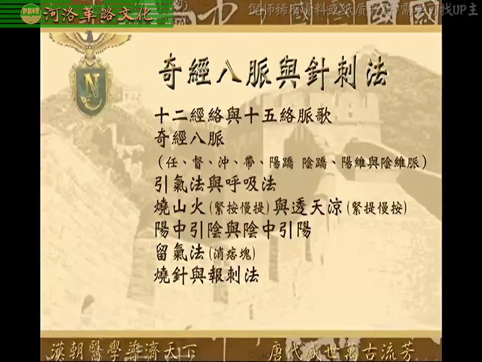 针灸大成07集_11【5奇经八脉与针刺法】十二经络与十五络脉歌