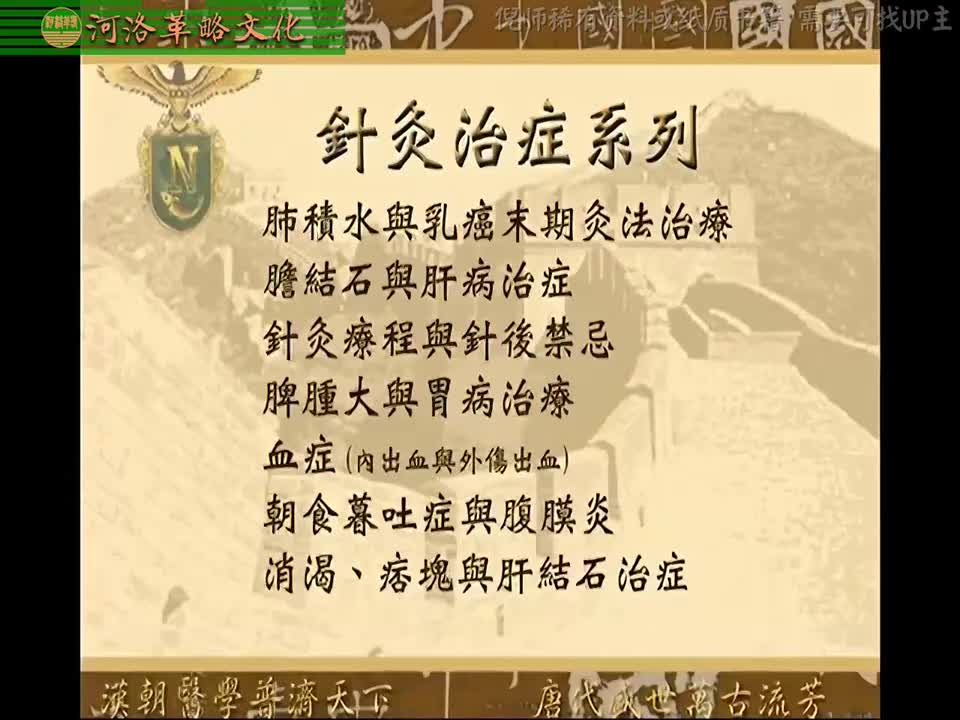 针灸大成08集_11【6针灸治症系列】肺积水乳癌末期灸法治疗+胆结石与肝病治症