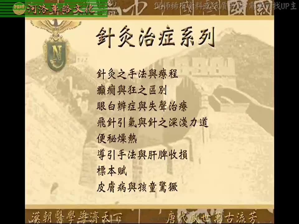 针灸大成10集_01【8针灸治症系列】针灸手法与疗程