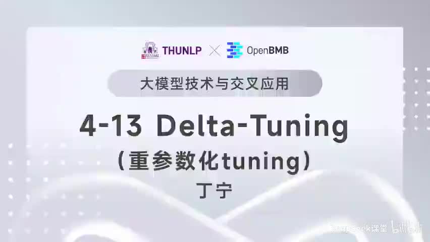【清华大模型教程】Delta-Tuning--重参数化tuning