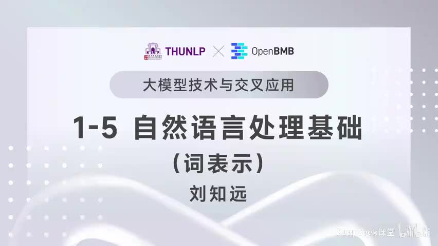【清华大模型教程】自然语言处理基础--词表示与语言模型